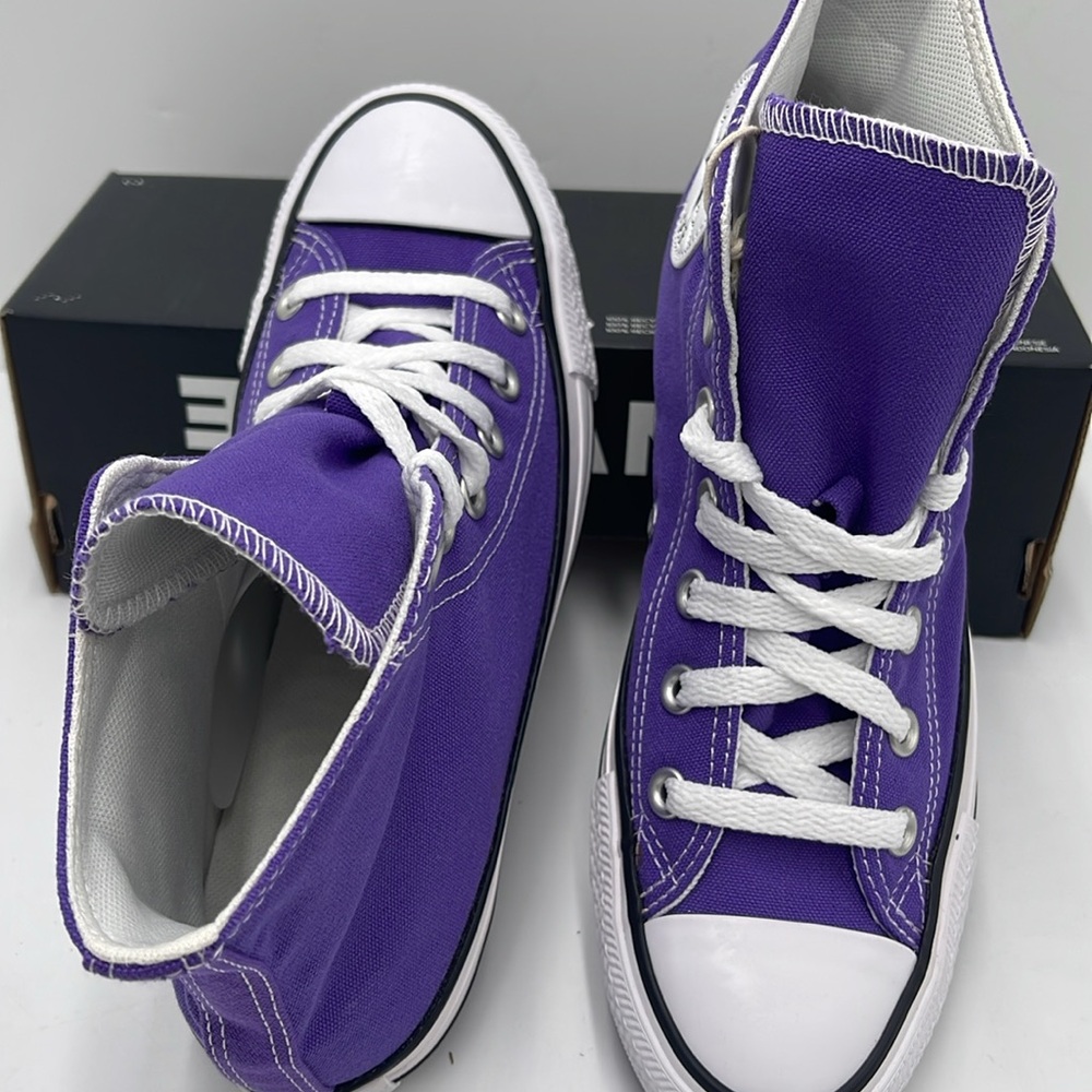 Converse Men’s Chuck Taylor All Star Hi B Grade Purple White 137833F Sneakers - Picture 12 of 16